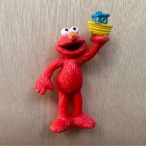 Vintage 90’s Elmo Boat Toy 2.5” Sesame Street Tyco Henson Solid Cake Kids Figure